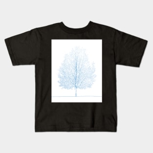 Winter Tree Charcoal Print Gift Kids T-Shirt